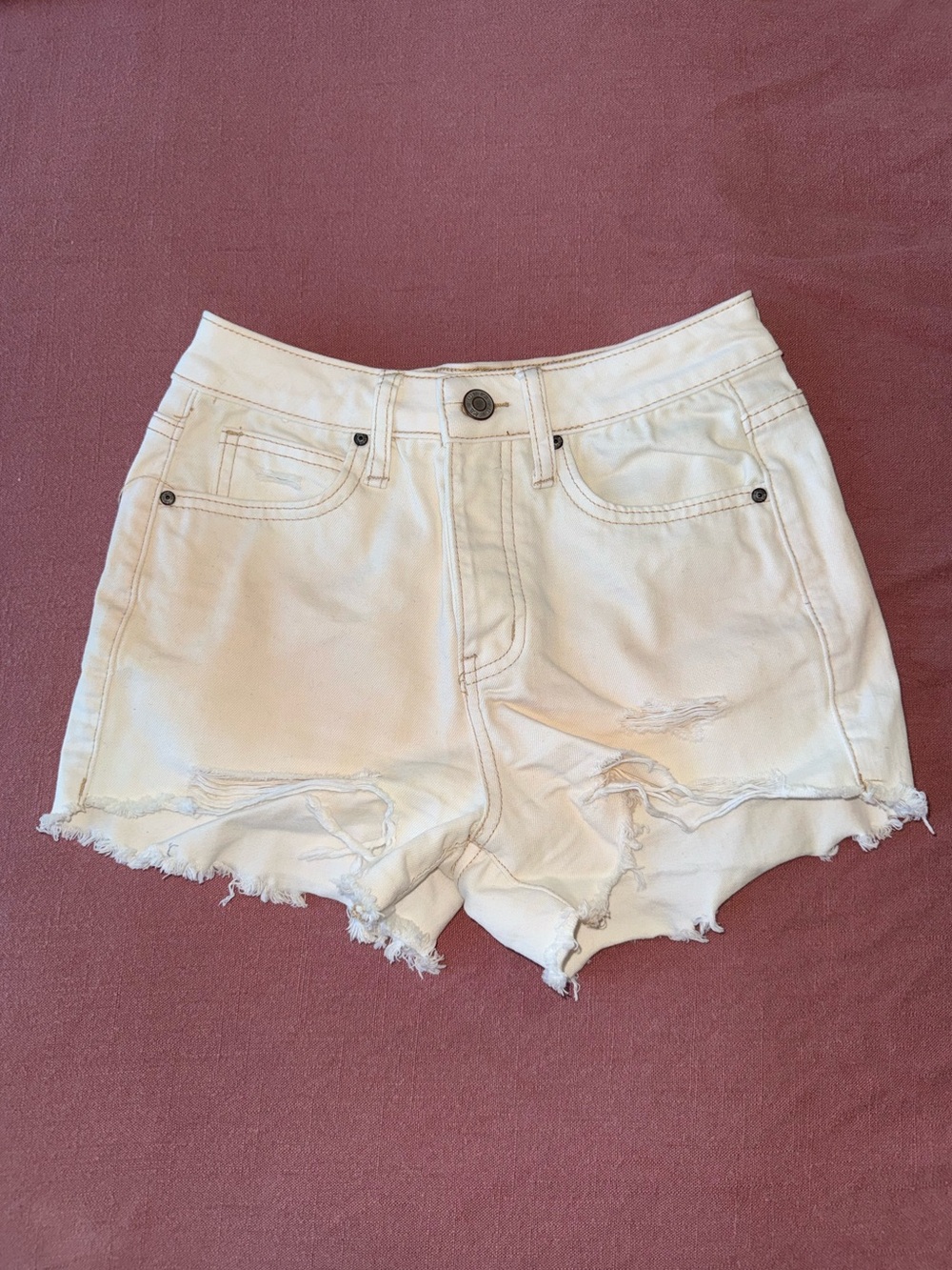 RSQ White Denim Shorts High Rise Size 24